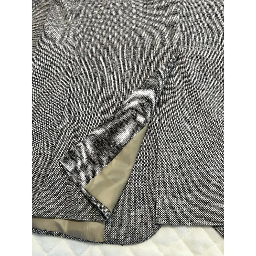 Meeting Street Mens 42L 100% Silk Blazer Gray Tan‎ Tweed Sports Coat Work Jacket